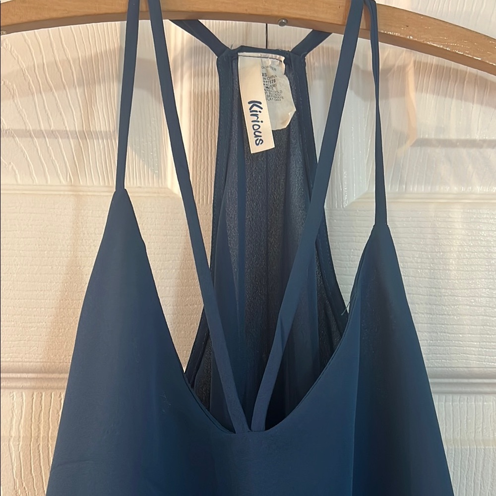 Blue Racer Back Camisole Tank Top